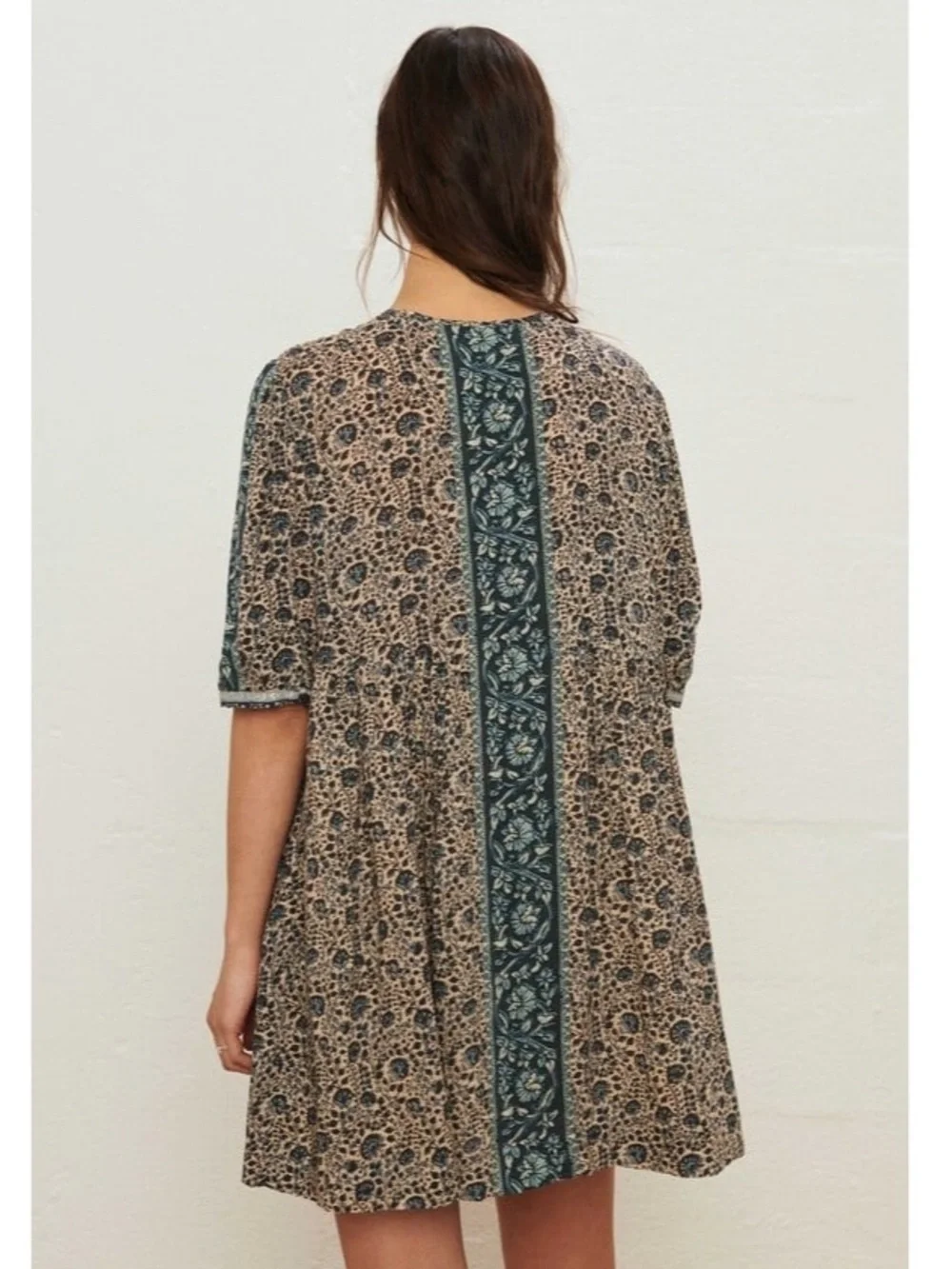 Ba&sh Travis Mini Dress in Vertdeau Boho Floral Print Size Small Gently Used